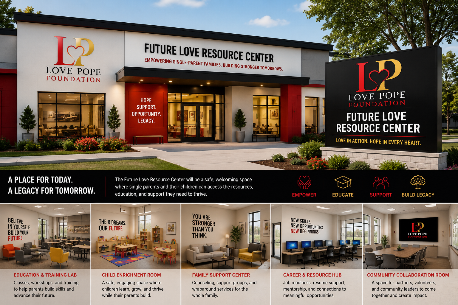 Future Love Resource Center, a future hub empowering single-parent families through education, support, opportunity, and legacy building.